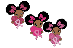 Afro Girl Breast Cancer Awareness Design for Shirts, Crafts Product Image 1