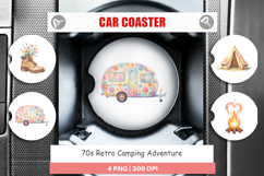 70s Retro Camping Adventure Car Coaster Product Image 1