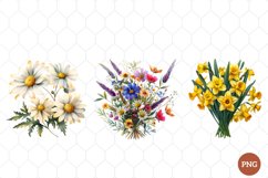 Watercolor Wildflowers Clipart Product Image 1