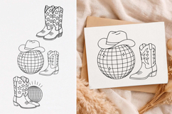 Cowboy Boots svg, Cowgirl Boots with Stars and Disco Ball Product Image 1