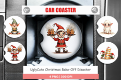 Christmas Bake-Off Disaster Car Coaster Product Image 1