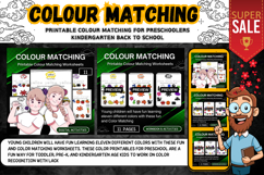 Printable Color Matching Worksheets For Kids Activities Product Image 1