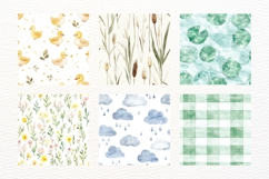 Mallard Duck Watercolor Seamless Pattern 10 JPG Lake in Park Product Image 2