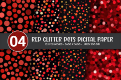 Red Glitter Dots Digital Paper Product Image 1