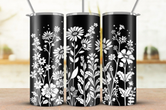 20oz Skinny Tumbler laser svg, Wildflowers pattern wrap Product Image 1