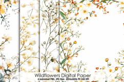 Wildflowers digital paper Product Image 1