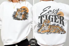 Easy Tiger Front Back PNG, Tiger Front Back Shirt Design, Vi Product Image 1