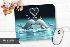 Whales in Love Mouse Pad PNG Design Product Image 1