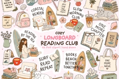 Coastal Book Lover Clipart PNG Bundle Product Image 1