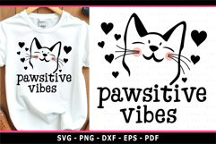 Positive vibes, cat SVG, Funny quotes SVG T shirt designs Product Image 1