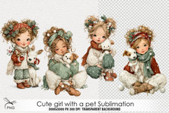 Cute girl with a pet sublimation Product Image 1