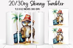 Owl on Vacation Sublimation - Tumbler Sublimation Design Product Image 1