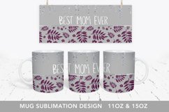 Mother's Day Floral Mug Wrap, Mug Sublimation png Product Image 1