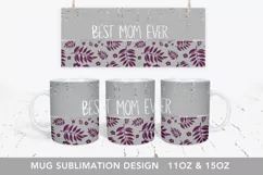 Mother's Day Floral Mug Wrap, Mug Sublimation png Product Image 1