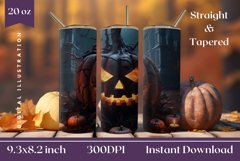 3D Pumpkin Sublimation Design, 3D Halloween Tumbler Wrap Product Image 1