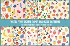 Pastel color digital paper with seamless fruit pattern for crafts