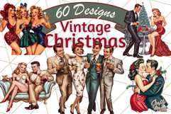 Vintage Glamorous Christmas Party Clipart PNG, Holiday Png Product Image 1