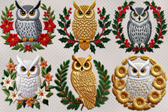 Owl Clipart | 12 Embroidery Designs - Owl on a Branch, PNG Product Image 2
