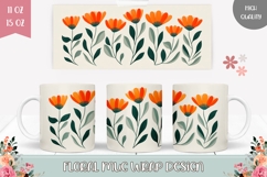 Floral Mug Design, Spring Mug, Abstract Flowers Mug PNG Product Image 1
