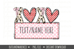 Girl Valentine Name Tag PNG | Customizable Valentine PNG Product Image 1