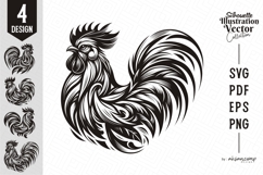 Artistic Rooster Silhouette Vector Product Image 1