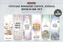 Vintage Bookish Coffee Animal Bookmark Set,Nostalgic Library Product Image 1
