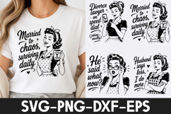 Funny Retro Housewife SVG | Vintage Mom Quotes PNG DXF EPS Product Image 1