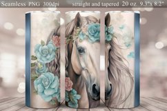 Horse and Flowers Tumbler Sublimation Wrap 20 oz Product Image 1