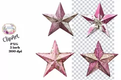 Ephemera, Stars, Shabby Chic , PNG, Junk Journal, Clipart Product Image 1