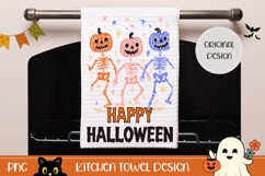 Happy Halloween Towel Design, Funny Halloween Skull PNG Product Image 1