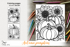 Autumn pupkins|Coloring page Product Image 1