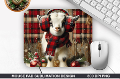 Goat Mouse Pad Sublimation, Christmas Mouse Pad PNG Product Image 1