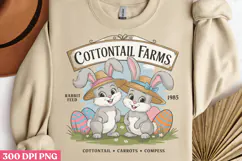 Cottontail Farms PNG, Vintage Easter Rabbit Bunn Product Image 2