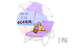 Summer Vacation on the Beach Clipart, take me to the ocean Product Image 1