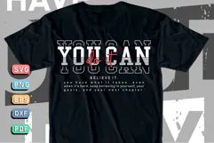 You can do it SVG, Motivational Quotes T shirt Design PNG Product Image 1