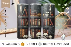 Halloween Tumbler Wrap Design, Gothic Tumbler Sublimation Product Image 1