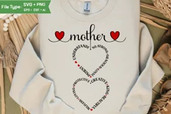 Mom Mothers Day SVG Mother SVG Dual Heart Mom Tshirt Design Product Image 2