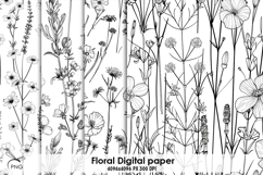 Floral digital paper, background clipart Product Image 1