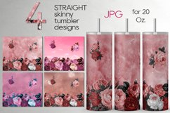 Flower glitter Skinny tumbler design| Sublimation bundle Product Image 1