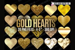 Glam Heart Clipart: "HEART CLIPART" Gold clipart Product Image 1
