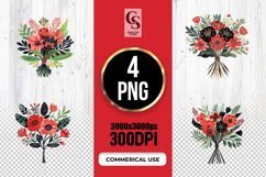 Watercolor Floral Bouquet Clipart PNG Product Image 1