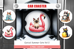 Cynical Summer Cats Car Coaster Product Image 1