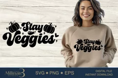 Stay Veggies SVG PNG Sublimation|Vegan Power SVG |Veganism Product Image 1