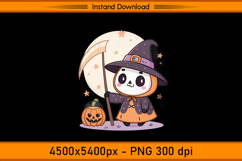 Cute Grim Reaper Witch Halloween Sublimation Design PNG Product Image 1