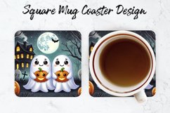 Halloween Boo Mug coaster | Coaster | Sublimation Design Product Image 1