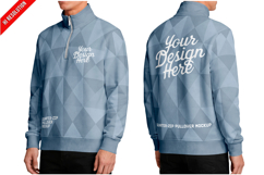 Mens Quarter-zip Pullover Mockup Product Image 1