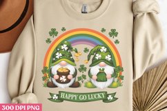 Happy Go Lucky PNG, St Patricks Day Gnome Sublimation PNG Product Image 2