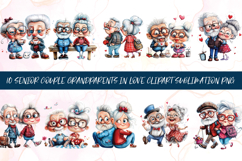 Loving Senior Couple Clipart Sublimation PNG Product Image 1