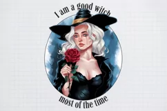 Vintage Halloween Witch I am a good witch most of the time Product Image 1