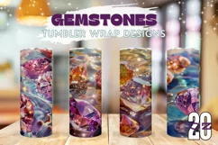 Gemstones Tumbler Sublimation, Crystals Tumbler Wrap Designs Product Image 1
